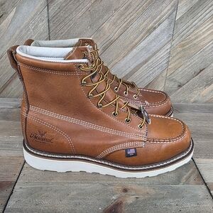 Thorogood 804-4200 Men's Leather 6" Leather Work Boots Size 10 D Soft Toe